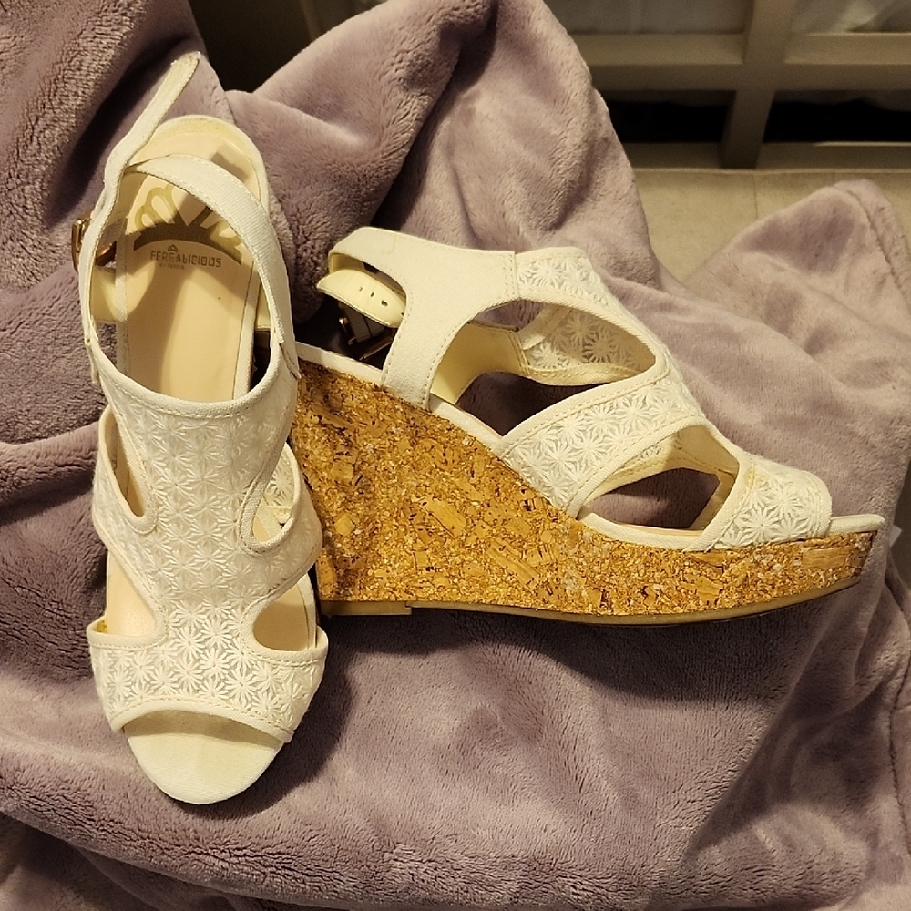Off-White Wedge Sandals